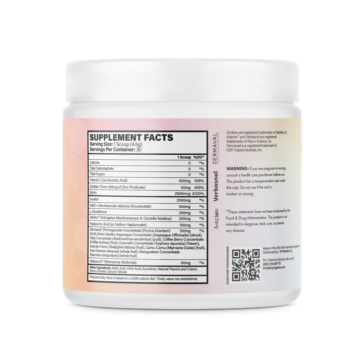 MYTOGENIX NAD+ :  Anti-Aging Drink Mix Powder - Peach Mango and Pina Colada